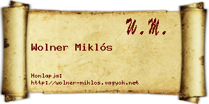 Wolner Miklós névjegykártya